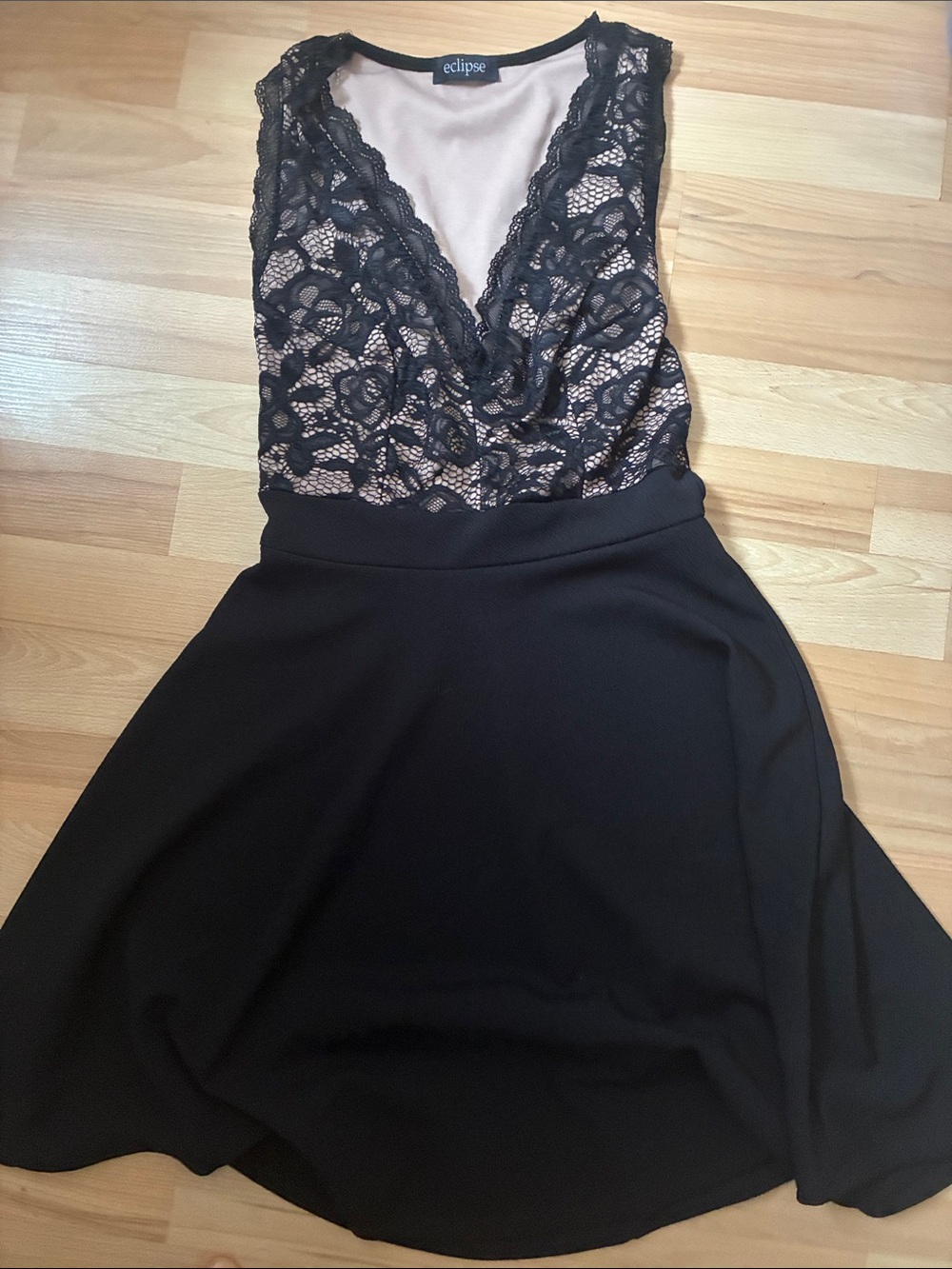 Eclipse Black Lace V-Neck Mini Dress